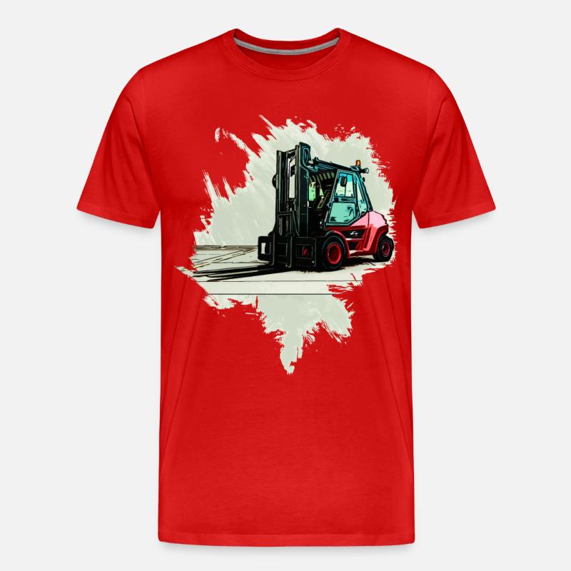 Gabelstapler - Männer Premium Bio T-Shirt - Rot