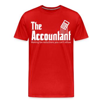 Accountant Funny CPA Gift Accountant Humor Spoof - Männer Premium Bio T-Shirt - Rot - Vorne - Damien (186cm)