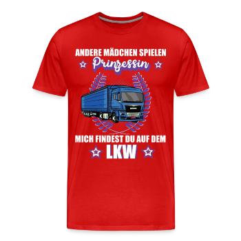 LKW Fahrerin Prinzessin Lastkraftfahrerin Geschenk - Männer Premium Bio T-Shirt - Rot - Vorne - Damien (186cm)