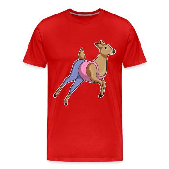 Deer Workout Gymnastics Fitness - Men's Premium Organic T-Shirt - red - Front - Damien (186cm)