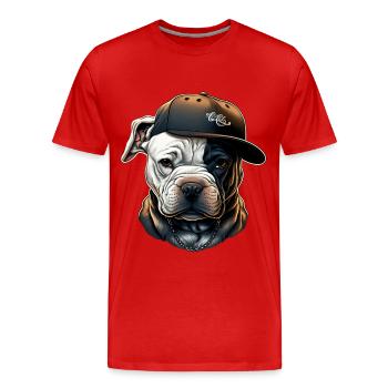Bulldog Casquette Urbaine - T-shirt bio Premium Homme - rouge - Devant - Damien (186cm)