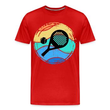Padel Spieler Padelspiel Rückschlag Racket Ball - Männer Premium Bio T-Shirt - Rot - Vorne - Damien (186cm)