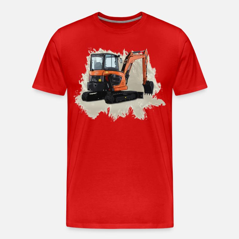 Minibagger - Männer Premium Bio T-Shirt - Rot