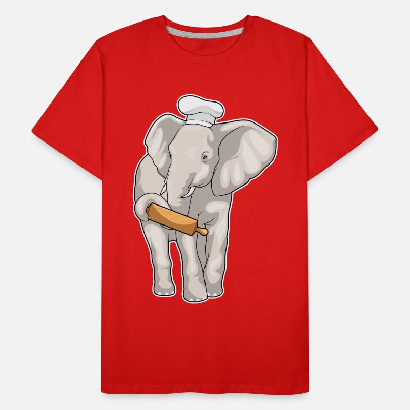 Elephant Baker Rolling Pin Baking Men's Premium Organic T-Shirt