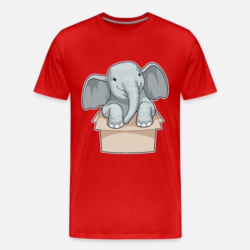 Elefant Box - Männer Premium Bio T-Shirt - Rot