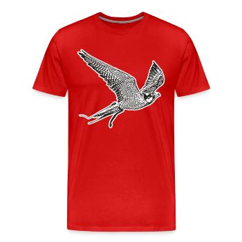 Faucon en vol - T-shirt bio Premium Homme - rouge - Devant - Damien (186cm)