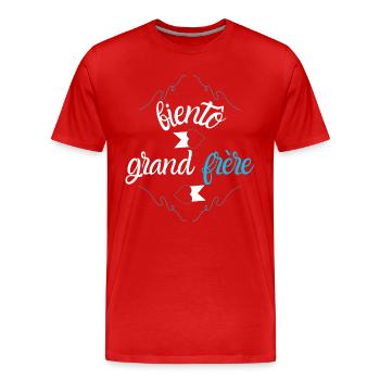 Bientot Grand frère - T-shirt bio Premium Homme - rouge - Devant - Damien (186cm)