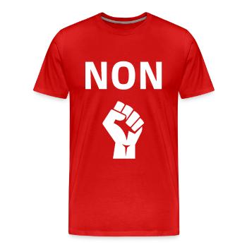 NON dessin pour manif, manifestation, réforme - T-shirt bio Premium Homme - rouge - Devant - Damien (186cm)