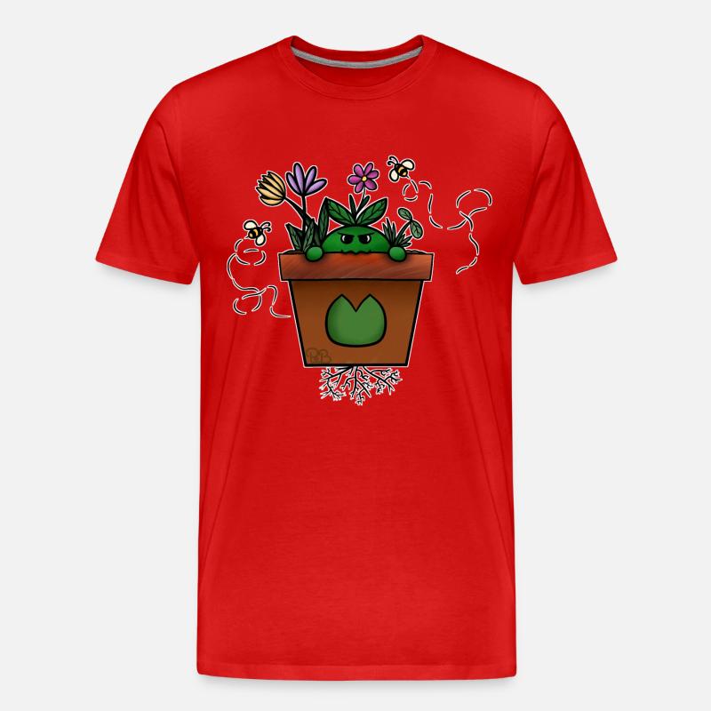 Pot2Shoot! Von Pousse2Bamboo ! - Männer Premium Bio T-Shirt - Rot