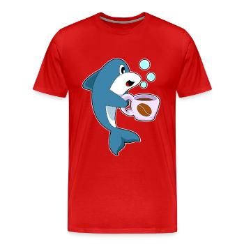 Tasse à café Delfin - T-shirt bio Premium Homme - rouge - Devant - Damien (186cm)