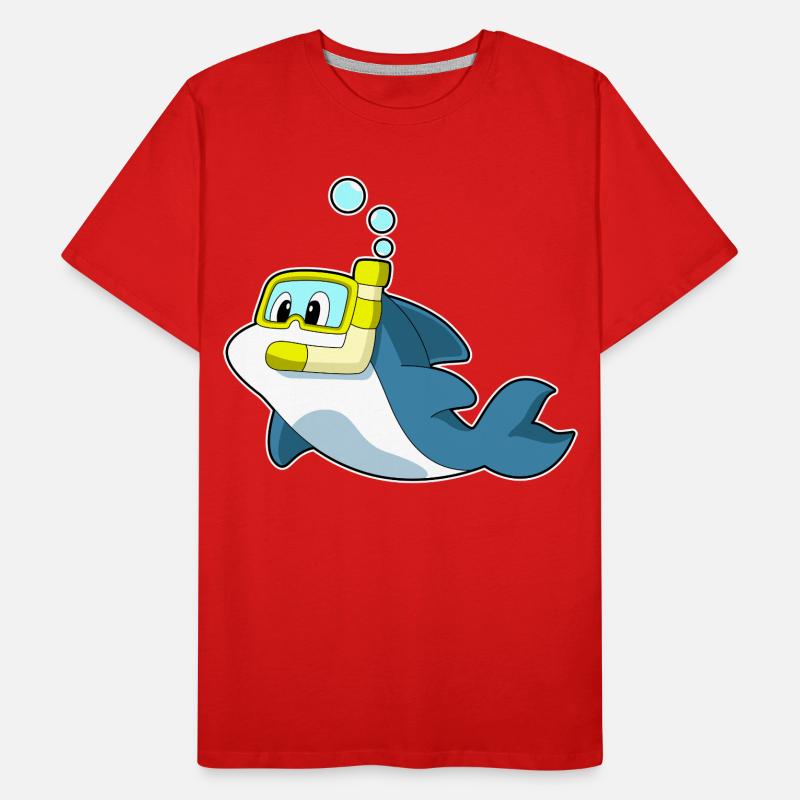 Plongée en apnée avec plongeur de dauphins T-shirt bio Premium Homme