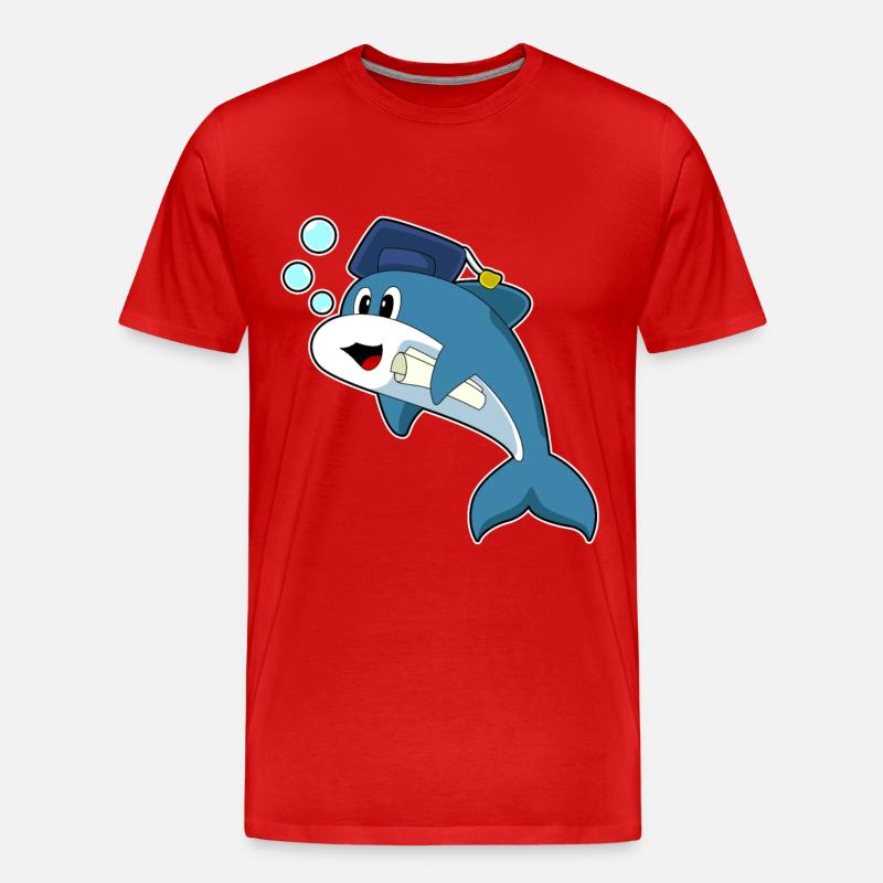 Delfin Student Diplom - Männer Premium Bio T-Shirt - Rot
