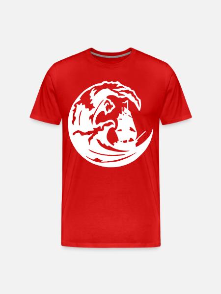 The Great White Wave - Men's Premium Organic T-Shirt - red
