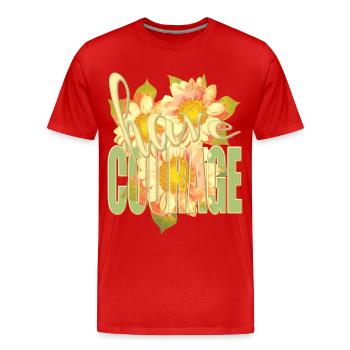 HAB MUT - pensées positives - Tournesols - T-shirt bio Premium Homme - rouge - Devant - Damien (186cm)