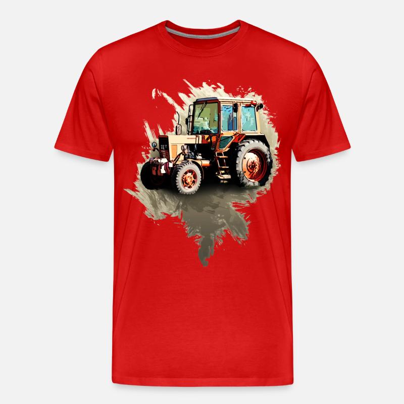 Belarus MTZ 82 Traktor - Männer Premium Bio T-Shirt - Rot