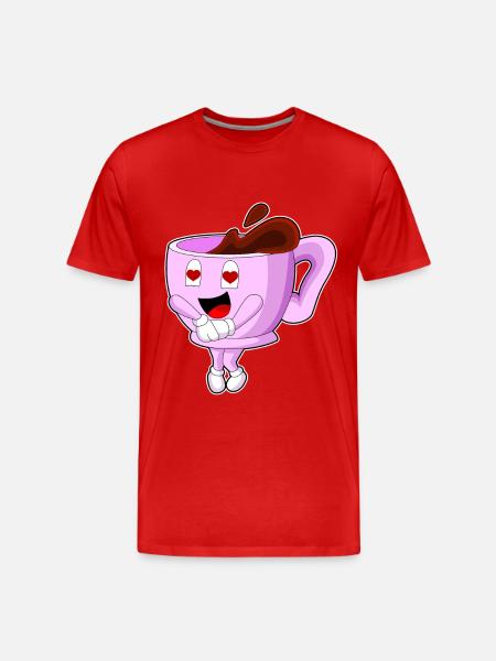 cup of coffee - Men's Premium Organic T-Shirt - red