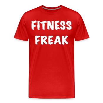 Fitness Freak Bold Brush - Männer Premium Bio T-Shirt - Rot - Vorne - Damien (186cm)