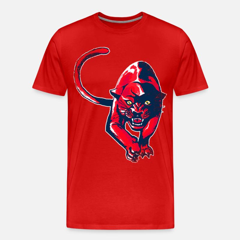 Roter Panther - Männer Premium Bio T-Shirt - Rot