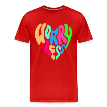 Worry less is the advice # - Men's Premium Organic T-Shirt - red - Front - Damien (186cm)