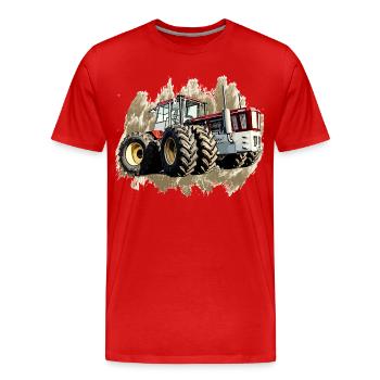 Tracteur Géant - T-shirt bio Premium Homme - rouge - Devant - Damien (186cm)