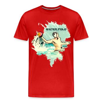 Wasserball - Die härtesten Sportler - Männer Premium Bio T-Shirt - Rot - Vorne - Damien (186cm)