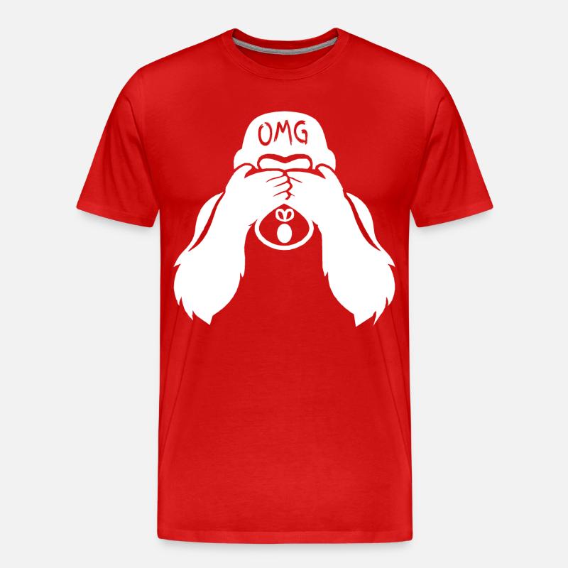 Witziger Gorilla OMG Affe - Männer Premium Bio T-Shirt - Rot