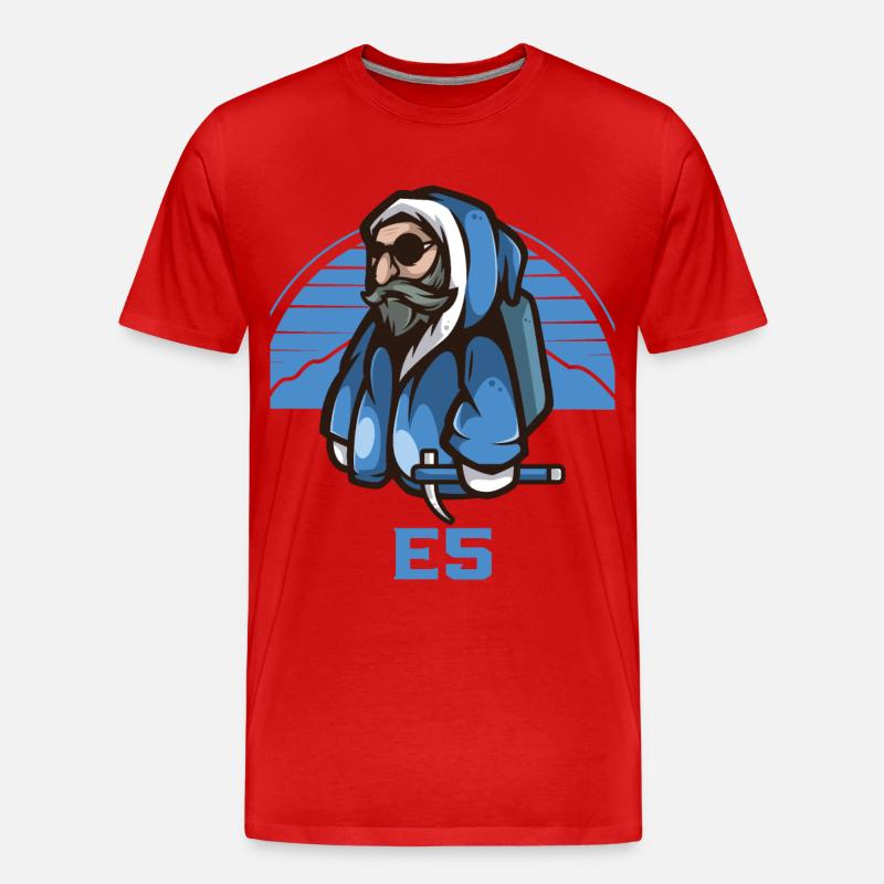 Alpenüberquerung E5 Alpenüberquerer - Männer Premium Bio T-Shirt - Rot
