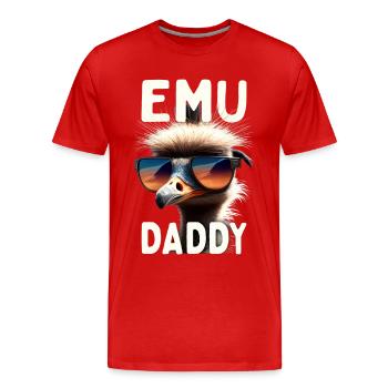 Emu Daddy Vogel Strauß Laufvogel Dad Vatertag Emu - Männer Premium Bio T-Shirt - Rot - Vorne - Damien (186cm)