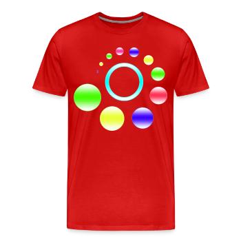 Éruption d’anneau en orbite néon - T-shirt bio Premium Homme - rouge - Devant - Damien (186cm)