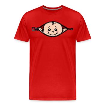 Grossesse de bébé Grossesse Mère de bosse de bébé - T-shirt bio Premium Homme - rouge - Devant - Damien (186cm)