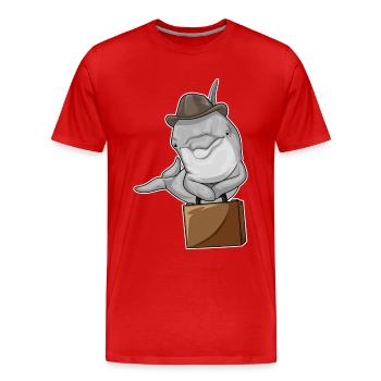 Delfin Entrepreneur Briefcase - Men's Premium Organic T-Shirt - red - Front - Damien (186cm)
