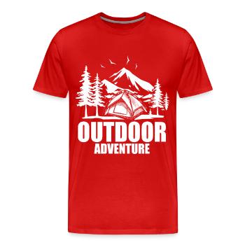 Camping Dad Adventure – Outdoor Vater - Männer Premium Bio T-Shirt - Rot - Vorne - Damien (186cm)