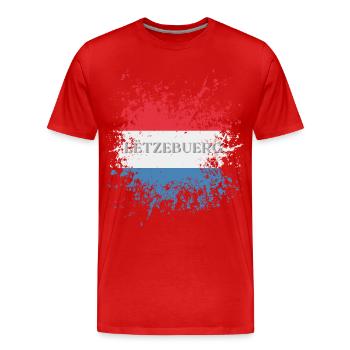 Flag of Luxembourg grunge, Luxembourg pride - Men's Premium Organic T-Shirt - red - Front - Damien (186cm)