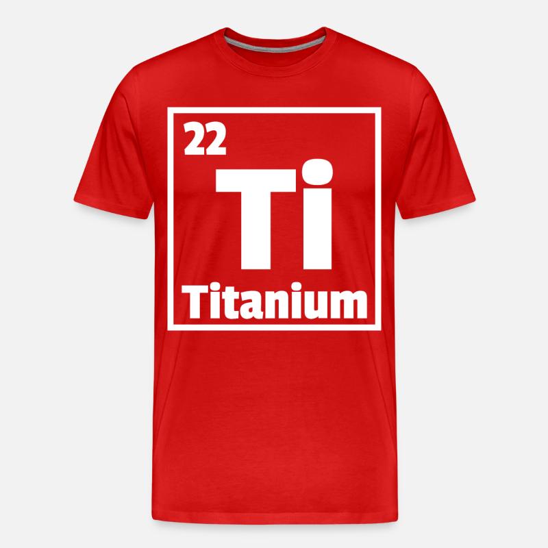 Titanium Ti Periodic Table of Elements - Männer Premium Bio T-Shirt - Rot