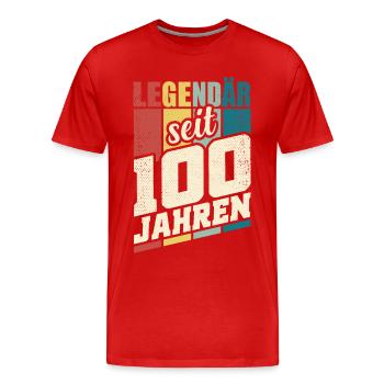 100. Geburtstag Legendär Seit 100 Jahren Hundert - Männer Premium Bio T-Shirt - Rot - Vorne - Damien (186cm)