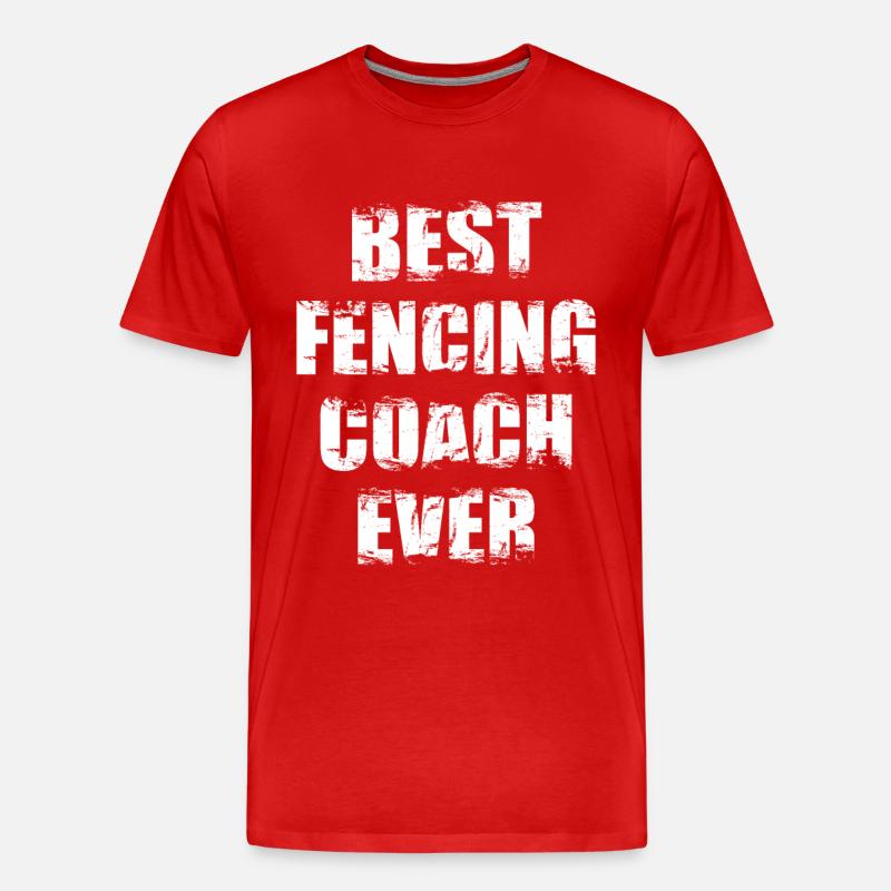 Bester Fechtlehrer - Männer Premium Bio T-Shirt - Rot