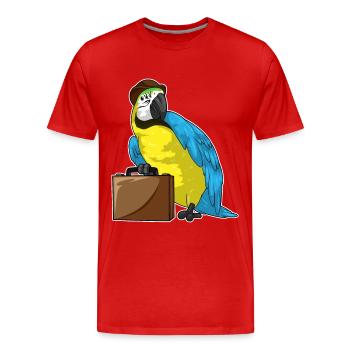 Parrot Entrepreneur Briefcase - Men's Premium Organic T-Shirt - red - Front - Damien (186cm)
