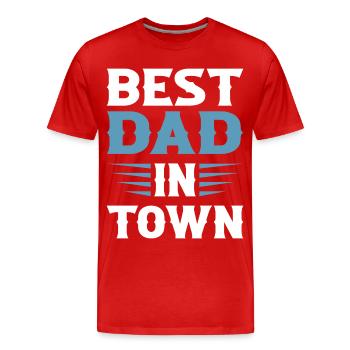 Best Dad in Town - Men's Premium Organic T-Shirt - red - Front - Damien (186cm)