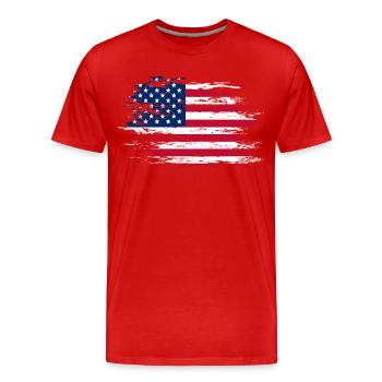 USA flag used - Men's Premium Organic T-Shirt - red - Front - Damien (186cm)