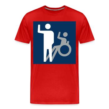 Tous les handicaps ne sont pas visibles * - T-shirt bio Premium Homme - rouge - Devant - Damien (186cm)