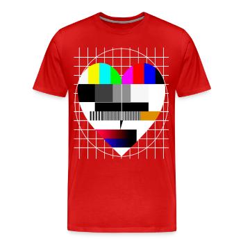 Test Image Coeur I Love 90s Party Love 80s - T-shirt bio Premium Homme - rouge - Devant - Damien (186cm)