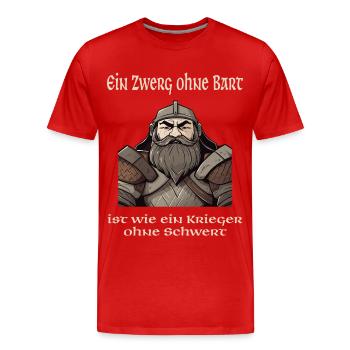 Zwergen Design - Stolz und Kraft der Zwerge - Männer Premium Bio T-Shirt - Rot - Vorne - Damien (186cm)