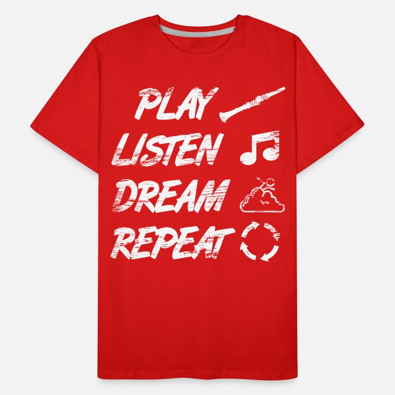 Jouer, écouter, rêver, répéter T-shirt bio Premium Homme