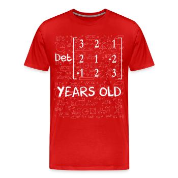 18e anniversaire 18 ans déterminant de matrice - T-shirt bio Premium Homme - rouge - Devant - Damien (186cm)