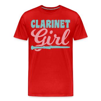 Clarinettiste - T-shirt bio Premium Homme - rouge - Devant - Damien (186cm)