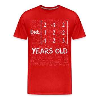 31e anniversaire 31 ans déterminant de matrice - T-shirt bio Premium Homme - rouge - Devant - Damien (186cm)