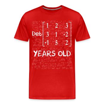 52e anniversaire 52 ans déterminant de matrice - T-shirt bio Premium Homme - rouge - Devant - Damien (186cm)