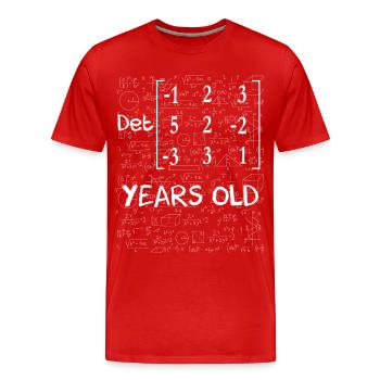 57th birthday 57 years matrix determinant - Men's Premium Organic T-Shirt - red - Front - Damien (186cm)