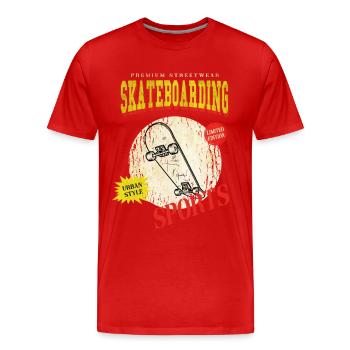 Skateboarding Skate Skater Skateboard Sk8 Vintage - Men's Premium Organic T-Shirt - red - Front - Damien (186cm)