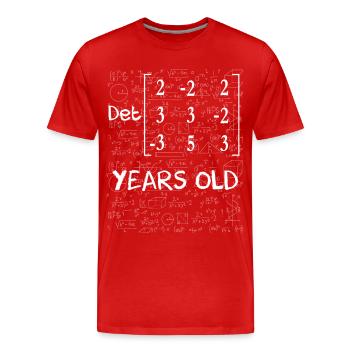 92e anniversaire 92 ans déterminant de matrice - T-shirt bio Premium Homme - rouge - Devant - Damien (186cm)